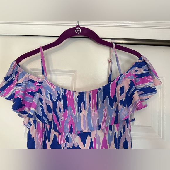 LILLY PULITZER Klea Off Shoulder Flounce Romper Amethyst One Too Many Sz S- EUC - Picture 4 of 6